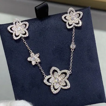 2022 Nové Kúzla Luxusné Kvality Kvetinový Náušnice, Náhrdelník Prívesok 925 Sterling Silver Šperky Značky Pre Ženy Móda Accessorie