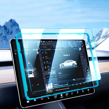 2022 Tvrdeného Skla Screen Protector Určený pre Tesla Model 3/Y Panel Dotykový displej Matný s Vysokým Rozlíšením Anti-Odtlačkov prstov