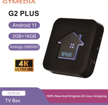 2023 GTMEDIA G2 PLUS Android 11 CAIXA de TV 4K UHD Amlogic 905W2 Quad Core 2 GB, 16 GB 2.4 G WIFI Media Player Set-Top-Box