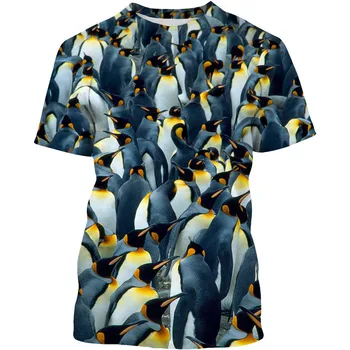 2023 Lete Ženy Muži 3D T-Shirt Zvierat Penguin Tlač Dospelých Detí, Vonkajšie Módne Športové Oblečenie Tričko Nadrozmerné Tshirts 6XL