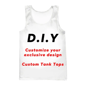 2023 Nové Letné Hot Predaj Diy Vlastný Dizajn Vlastný Štýl Polyester 3D Tlačených Topy Tees Mužov bez Rukávov Top Hip Hop Ženy Tank Topy