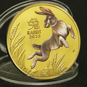 2023 Rok Králika Zlato Farebné Mince Austrália Elizabeth II Pozlátené Výzvou Mince Kolekcia Dary