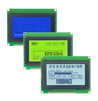 20KOLÍKOVÝ KLASU LCD 12864D Obrazovke Modul KS0108B Radič Blue/Yellow Zelená/Biela Podsvietenie Paralelné Rozhranie 3.3 V, 5V