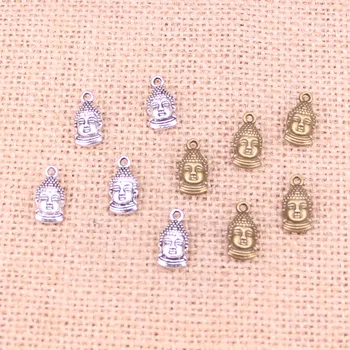 20pcs Buddha Hlavu Charms Hliníkový Prívesok Na Náramok, Náhrdelník Šperky Čo HOBBY Ručné 16*8mm
