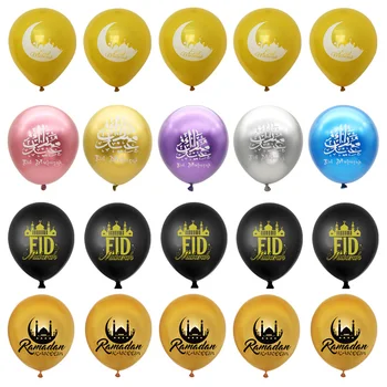 20Pcs Čierne Zlato Eid Mubarak Latexové Balóny Moslimských Islamskej Festival Ramadánu Kareem Dekorácie Eid Strany Vzduchu Globos Domov Dodávky