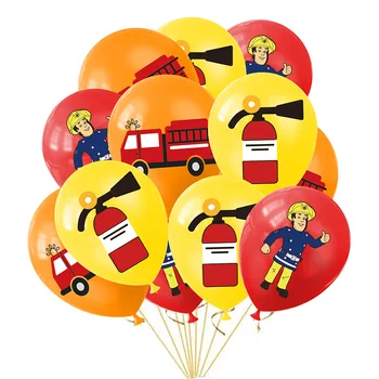 24PCS Nové hasič tému narodeninovej party atmosféru rekvizity nárast dodávok 12 palcový latexový balón nastaviť 15pcs