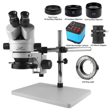 3.5 X-90X Súčasne-Hlavná Trinocular Stereo Mikroskopom Kompatibilné s HDMI USB Video Microscopio Fotoaparát Spájkovanie DPS Šperky Súprava na Opravu