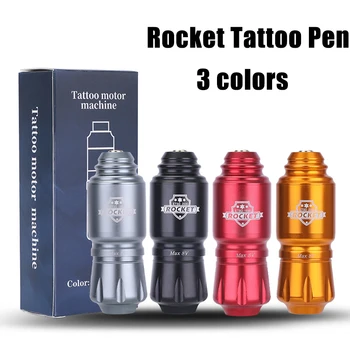 3 farby Mini Rocket Tetovanie Pero RCA Konektor Rotačné Tetovanie Pero s Tonerom Stroj odborného Orgánu Tetovanie Permanentného make-upu