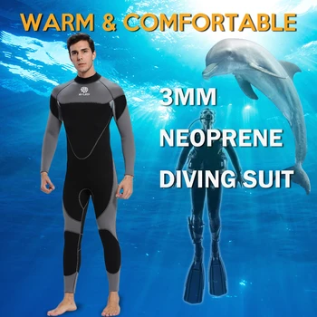 3 mm Neoprén, Neoprénová Mužov Swumsuit, Surfovanie, Plávanie Obleku Potápačský Oblek Plavky Plný Kombinézu Potápanie, Vodné Športy
