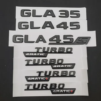 3D ABS Čierne Auto Písmená Zadný Kufor Blatník Strane Odznak Turbo 4MATIC Znak Logo Na Mercedes GLA GLA35 X156 GLA45 AMG Príslušenstvo