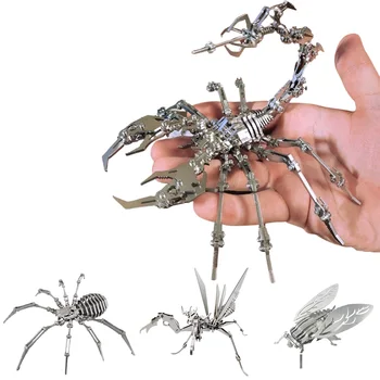 3D Kovov Hmyzu Zvierat Styling Puzzle železa Chrobák Scorpion Spider Mantis Príručka DIY Montáž Oceľových Model Súpravy Darčeky Pre Dospelých