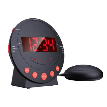 3in1 Vibračný Alarm Blikajúce Svetlo LED Budík Spánok Posteľ Shaker Prebudiť Tón pre Ťažké Podvaly Nepočujúcich Senior USB Nabíjačky