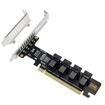 4.0 PCI-E X16, 4 Porty SFF-8643 U. 2 NVME Rozšírenie Karty Adaptéra pre SFF-8639