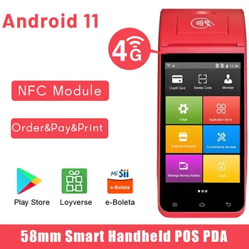 4G Mobilné POS PDA Tlačiarne Android11 58mm Tepelnej Lístok Tlačiarne, Mobilné Prijatia Zákona POS Terminál, Tlačiareň NFC 2+16GB Impressora