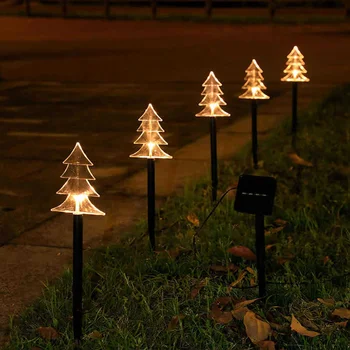 5 ks Vonkajšie Slnečné Svetlo Snowflake/Star/Vianočný Strom Solárne Lampy, Záhradné Dekorácie Vianočné Osvetlenie Interiéru Krajiny Osvetlenie