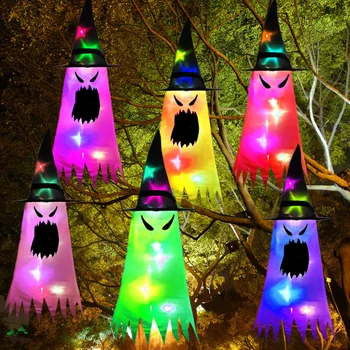 5 Kusov Halloween Nafukovacie Farebné stmievanie LED Svetlo Grimaced Ghost s vstavaným-in Blikajúce LED Svetlo Vonkajšie Vyhodiť Hračky