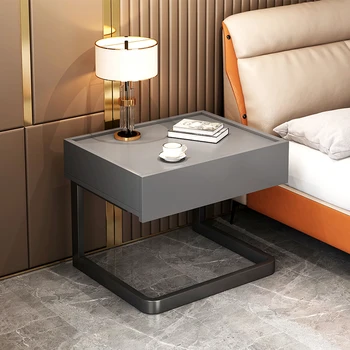 50 Luxusné Moderné nočnom stolíku 1-tier Gauč Strane Tabuľky So Zarážkou Bridlice Stôl Kovový Stolík bez Inštalácie Domova