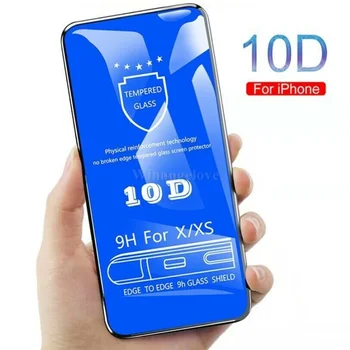 500pcs 10D tvrdeného skla Pre iPhone 14 12 XS Max XR 7 8 Plus Sklo Screen Protector Pre iPhone 13 6 Plus Úplné Pokrytie Film