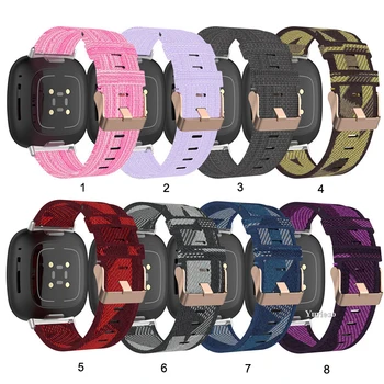 50pcs veľkoobchod Univerzálne Náhradné Farebné Nylon Popruh Sledovať Pásmo pre Fitbit Naopak 3 / Zmysel Smartwatch Náramok Muži Ženy