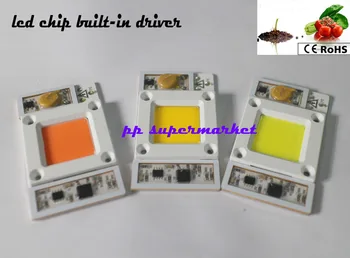 50W 170-265V High Power led čip zabudovaný ovládač biela 6000k / teplá biela 3500k / 380NM-840NM celé Spektrum LED