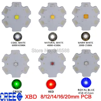 5x Cree XLamp XB-D XBD O5 Teplej Studenej Neutrálna Biela Červená Royal Modrá Zelená Farba 1W 3W High Power LED Žiarič na 8/12/14/16/20 mm PCB