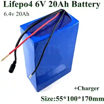6V 20Ah lifepo4 2S 6.4 V 20Ah Život LiFePO4 Batérie pre solárne led svetlo na Elektrický pohon dieťa hračky vozidle, lodi + 2A nabíjačku