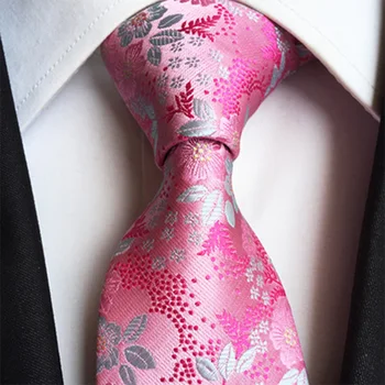 8 cm Kravatu Mužov Gravatas 100% Hodváb Kvetované Pink Kravaty, Paisley Novosti Návrhu Svadobné Party Väzby Pánske Tričko Príslušenstvo Gravatas