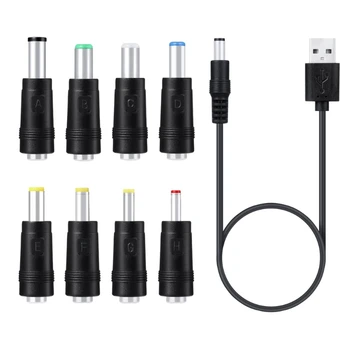 8 v 1, 5V USB pre Dc 5.5x2.1 mm 3,5 mm 4.0 mm 4,8 mm 6.4 mm, Konektor Kábel pre Nabíjanie