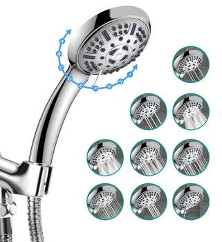 9 Režimov Kúpeľňa so Sprchou Hlavu Zrážok Ručné Posypeme Multi-function Vaňa Sprcha Tryska Kúpeľňových Doplnkov