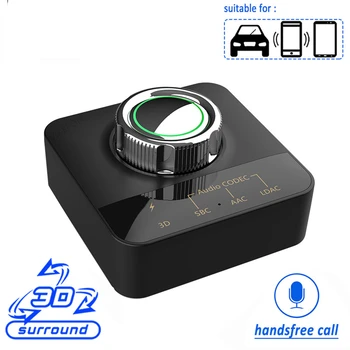 AAC Bluetooth 5.0 Audio Prijímač 3D Stereo Hudby Bezdrôtový Adaptér RCA, 3.5 mm AUX Jack Pre súpravu do Auta Káblové pripojenie Reproduktorov Zosilňovač