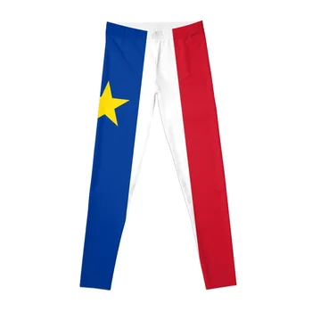 Acadie Acadia Vlajka modrá biela červená North American New Brunswick Acadian francúzska Kanada HD Legíny Leginy šport Ženy