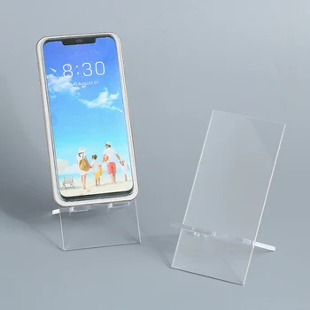 Akryl transparentný displej mobilného telefónu rack ploche mobilný telefón držiak, odnímateľné mobilný telefón jednoduchý držiak