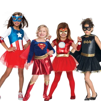 Americké Dievča Hrdina Fancy Dress Up Supergirls Kostým Pre Deti Na Halloween Purim Cosplay