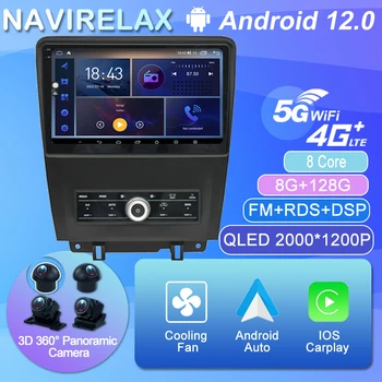Android Pre 12 Ford Mustang 2009 - 2014 Stereo Multimediálny Prehrávač autorádia GPS Navigácie BT, WiFi, Bluetooth, Fotoaparát 360 Carplay
