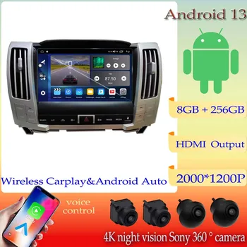 Android13 Pre Voor Lexus RX300 RX330 RX400 2004 -2007 Auto Rádio Multimediálny Prehrávač Carplay Navigatie Gps HDR QLED Obrazovke DashCam