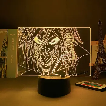 Anime 3D Svetlo Útok na Titan Levi Ackermana pre Domáce Izba Dekor Svetlo Dieťa Darček