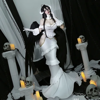 Anime Hry Overlord Albedo Bitka Denne Sexy Biele Šaty Strany Unifom Úlohu Hrať Cosplay Kostým Halloween Karneval Ženy 2023