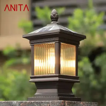 ANITA Vonkajšie Slnečné Post Lampa Klasického Retro Nepremokavé Nádvorie Led pre Dekoráciu Záhrady, Balkón Villa Nástenné svietidlo