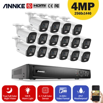 ANNKE 4MP POE Network Video Bezpečnostný Systém 16CH 8MP 4K Rekordér S 4MP Plné Farby Nočné Videnie Dohľad, CCTV Ip Kamery