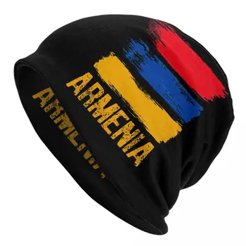 Arménsko Vlajka Kapoty Klobúky WinterAutumn Ulici Skullies Čiapky Klobúk pre Mužov, Ženy Pletený Hat Teplé Dual-používať veľké písmená