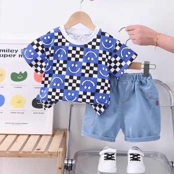 Baby Boy Boutique Oblečenie Set sa Letné Oblečenie pre Detské Kreslené Vytlačené Krátky Rukáv T-košele, Topy a Šortky Deti Tepláková súprava