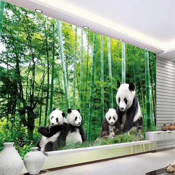 beibehang abstraktných de parede vlastné fotografie na stenu papier Luxusné Kvality bamboo Panda zelený svet prírodných krás 3d veľké tapety