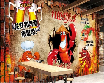 beibehang behang Retro tvorivé pikantné crawfish reštaurácia pozadí dekorácie, tapety hudas krásy tapety na steny 3 d