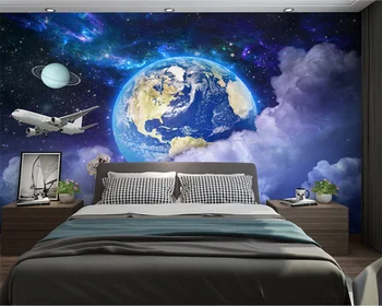 beibehang Prispôsobené Astronaut Spálňa Planéty Moderné papier peint Módne Obývacia Izba Dekoratívne Maľby Tapetu Pozadia