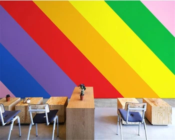 beibehang Prispôsobené modernej prekladané rainbow pozadí detí princezná izba spálňa cartoon náradie tapetový papier peint