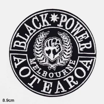 Black White Power Austrália Aotearo Melbourne Nový Zéland Žehlička Na Nás Oblečenie Záplaty Pre Oblečenie, Odev, Veľkoobchod