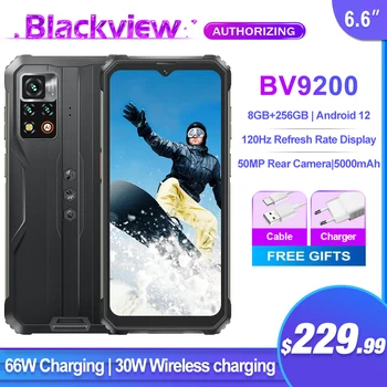Blackview BV9200 Robustný Smartphone Android 12 Mobilný Telefón 8GB 256 GB 66W Rýchle Nabitie Podporu Bezdrôtového Nabíjania 120Hz Mobil