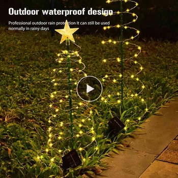Blikajúce Strom Svetlá Slnečnej Nepremokavé Iron Art Star Vňaťou Vianočný Strom Svetlo Opakovane Skladacia Osvetlenie Ornament Party Dekorácie