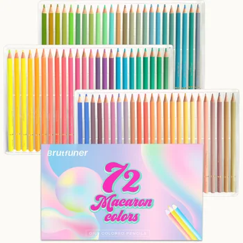 Brutfuner Macaron 72/50 Farby Profesionálny Farebný Pastel, Ceruzky Rysovacie Farebné Ceruzky Deti, Pre Školy Sfarbenie Umelecké Potreby