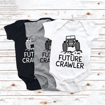 Budúcnosť Crawler Baby Kombinézu Zábavné Dieťa Romper Chlapci Dievčatá Šaty Off Road Batoľa Krátky Rukáv Kombinézach Newbron Darček